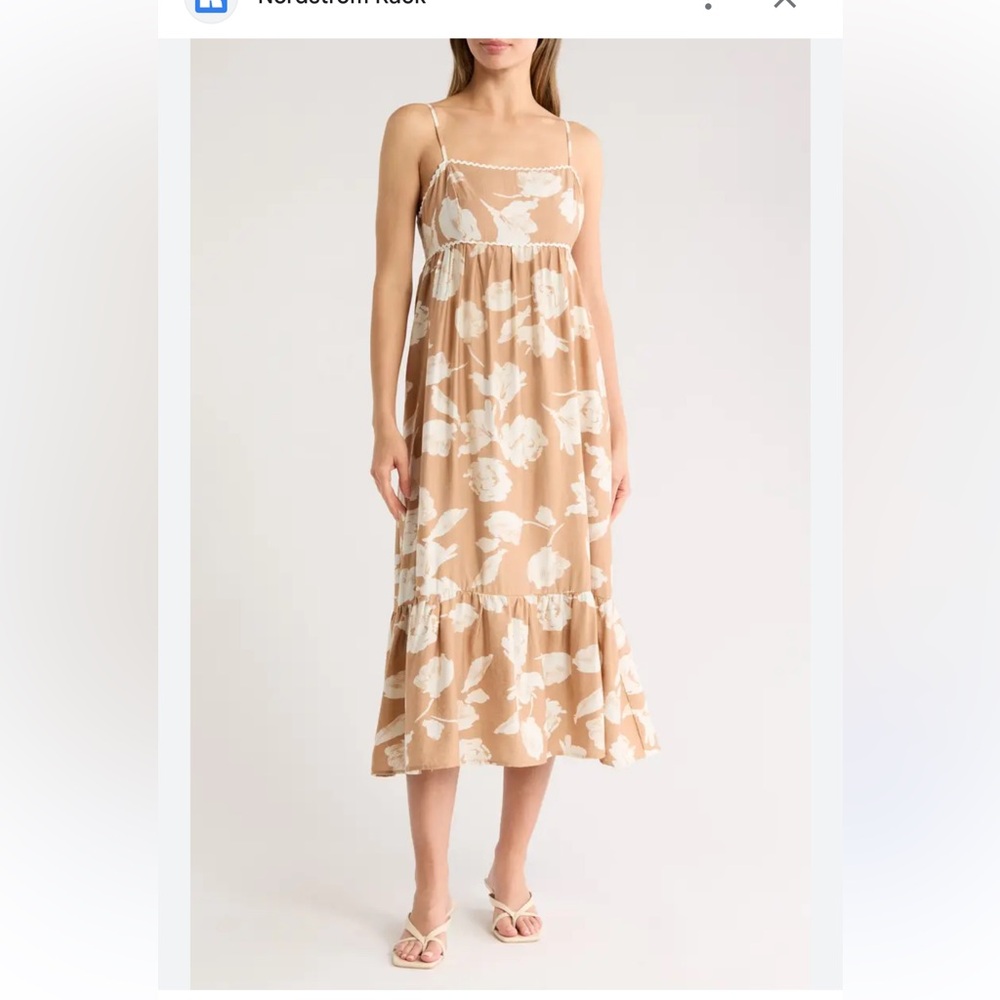 Chic Floral Cream Midi Skirt
